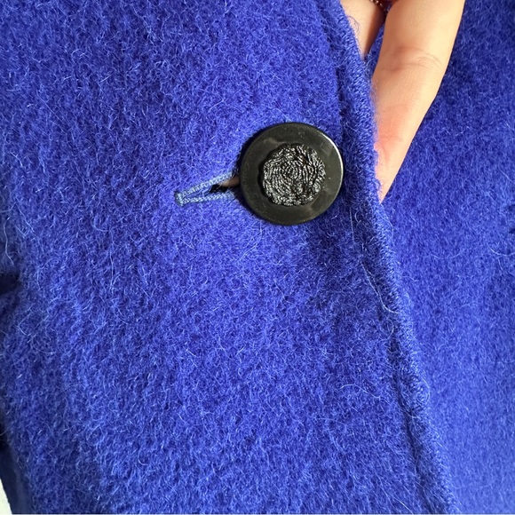 Vintage Alpaca Wool Short Coat Blazer Cobalt Blue M-L Union Sustainable - Picture 5 of 13